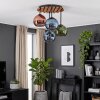 Boho Cluster Ceiling Light Koyoto with 4 blue, green and coppery glass shades