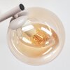 Modern globe wall light Gastor, 2-piece set with amber, smoke and clear glass shades