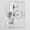 Modern 3-light wall light Ripoll, 2-piece set with vertically arranged clear glass shades