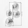 Modern globe wall light Gastor with three white glass shades for the couch