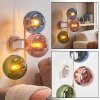 Modern Wall Light Gastor with three clustered blue, green and coppery glass shades
