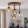 Cluster Ceiling Light Koyoto with 4 glass shades in amber, smoke-coloured and clear