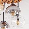 Cluster Ceiling Light Koyoto with 4 glass shades in amber, smoke-coloured and clear