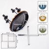 Cluster ceiling light Koyoto with 4 colourful glass shades and wooden slat canopy