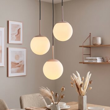 Scandinavian Hanging Lamp Gastor, adjustable at installation, staggered white glass shades