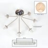 Cluster ceiling light Basto, Boho Style, seven woven ecru bamboo shades