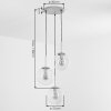Cluster Pendant Light Gastor with three amber glass shades, adjustable during installation