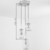 Cluster Pendant Light Gastor, height-adjustable during installation, smoke shades
