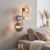 Modern vertical cluster wall light Gastor with three clear, smoke and amber glass shades