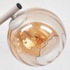 Modern Globe wall light Koyoto in a set of 2 with three clustered amber glass shades