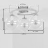 Modern Globe Ceiling Light Gastor with three clear glass shades, sand-coloured