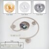 Modern Cluster Ceiling Light Gastor with 3 round glass shades in smoke, amber and clear