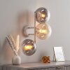 Modern Cluster Wall Light Gastor with three round smoke, amber and clear glass shades