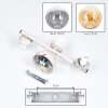 Modern Wall Light Gastor, 2-Piece Set with Three Round Shades Beside Mirror