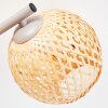 3-Light Wall Light Basto Set of 2 with Woven Bamboo Shade Spheres, Sand-Coloured