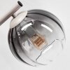 Retro cluster wall light Koyoto, 2-piece set with three smoke-clear glass shades