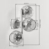 Modern Globe wall light Koyoto with three smoke and amber glass shades for the couch