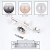 Modern cluster ceiling light Koyoto with three round smoked, amber and clear glass shades