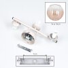 Retro cluster ceiling light Koyoto with three amber and clear glass shades