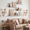 Modern Globe Wall Light Koyoto, 2-Piece Set with 3 Amber and Clear Glass Shades
