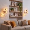 Modern Globe Wall Light Koyoto, 2-Piece Set with 3 Amber and Clear Glass Shades