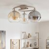 Modern Cluster Ceiling Light Koyoto with 3 Amber, Smoke and Clear Glass Shades