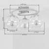 Modern Cluster Ceiling Light Koyoto with 3 Amber, Smoke and Clear Glass Shades