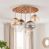 Modern Cluster Ceiling Light Gastor with 5 amber, smoke and clear glass shades