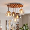Modern Cluster Ceiling Light Gastor with 5 amber, smoke and clear glass shades