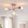 Modern cluster ceiling light Koyoto with three clear rippled glass shades