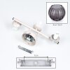 Modern Globe Wall Light Koyoto with a vertical cluster of three smoke glass shades