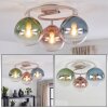 Retro Cluster Ceiling Light Gastor with blue, green, coppery and clear shades