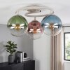 Retro Cluster Ceiling Light Gastor with blue, green, coppery and clear shades