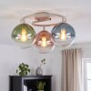 Retro Cluster Ceiling Light Gastor with blue, green, coppery and clear shades
