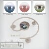 Retro Cluster Ceiling Light Gastor with blue, green, coppery and clear shades