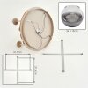 Boho cluster ceiling light Koyoto with wooden slat canopy and five shades