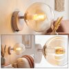 Vintage Globe Wall Light Gastor with spherical amber and clear glass shade, E14