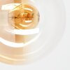 Vintage Globe Wall Light Gastor with spherical amber and clear glass shade, E14