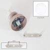 Modern Globe Wall Light Gastor with round white glass shade in sand-coloured metal