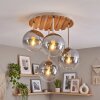 Boho Style cluster ceiling light Gastor with four clear and smoke glass shades