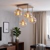 Modern Cluster ceiling light Gastor with four amber and clear glass shades
