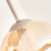 Modern Cluster ceiling light Gastor with four amber and clear glass shades