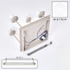 Modern cluster ceiling light Gastor with four white glass shades and sand-coloured frame