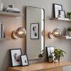 Modern Globe wall light Gastor, 2-piece set with smoke-coloured round glass shade