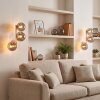 Modern Wall Light Gastor, 2-Piece Set, Clustered with 3 Smoke Glass Shades
