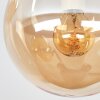 Modern Wall Light Gastor, 2-Piece Set with Three Amber Glass Shades in a Vertical Bar