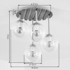 Sand-coloured Boho cluster ceiling light Gastor, wooden slat canopy