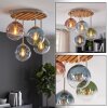 Boho cluster ceiling light Gastor with blue, green, coppery and clear glass shades