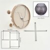 Modern Cluster Ceiling Light Koyoto with Slatted Wood Panel, 5 Smoke-Coloured Glass Shades
