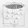 Modern cluster ceiling light Koyoto with five amber and smoke glass shades